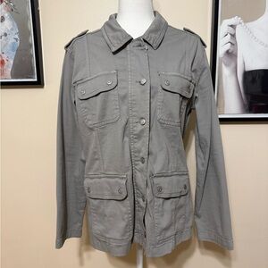 Kensie Gray Utility Jacket with Military-Inspired Design